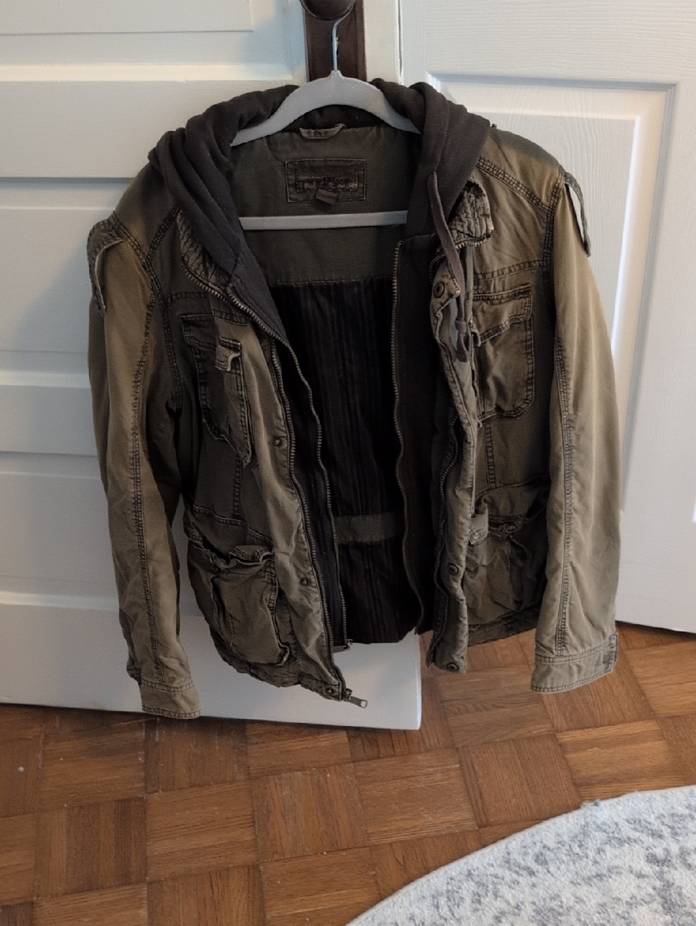 Men's Hooded Jacket in Olive Green